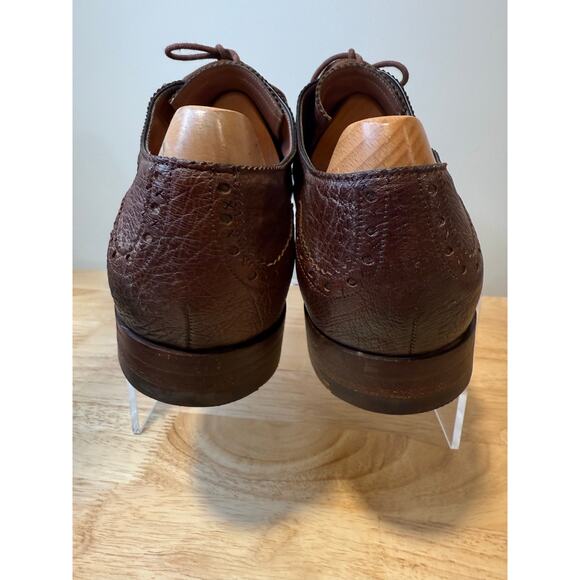 Barker Black Brown Leather Made in England Oxford Dress Shoes Size 9 JL - Picture 10 of 16